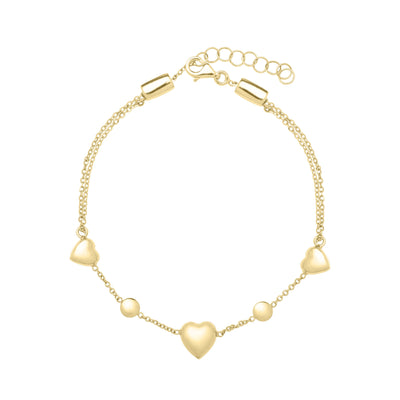 JB Jewelers 14k puff heart anklet