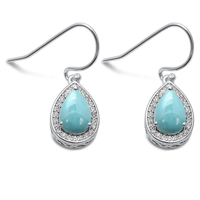 Accented Pear Larimar Earrings