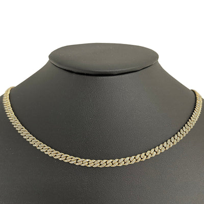 JB Jewelers 18" 4mm Gold Diamond Cuban Chain