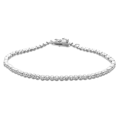 Sterling Silver 2mm Bezel set Tennis Bracelet