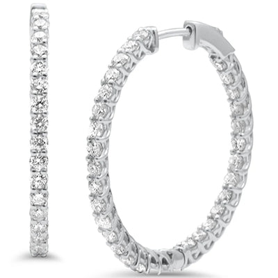 White gold diamond roller coaster hoops